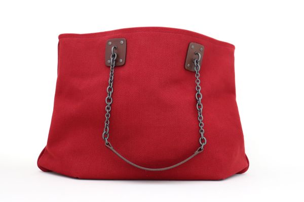Bottega Veneta Red Canvas Tote Bag