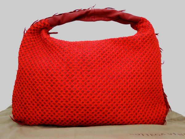 Bottega Veneta PONZA Hobo Red Silk & Leather #4