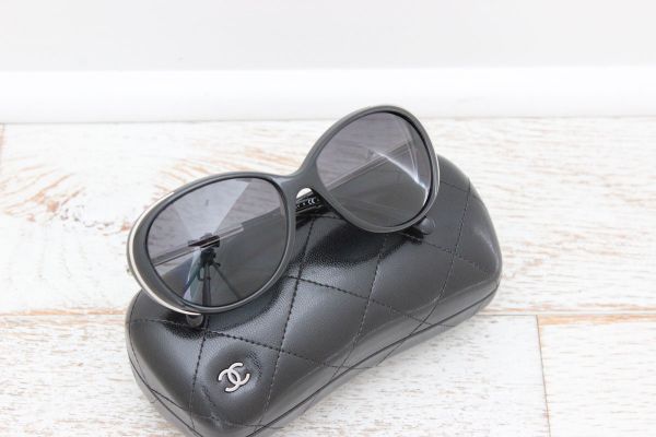 Chanel Model 6037 Polarized Sunglasses Black & Silver #2