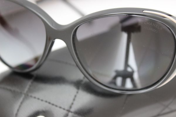 Chanel Model 6037 Polarized Sunglasses Black & Silver #5