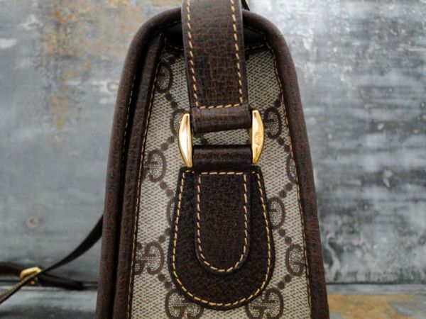 Gucci Vintage Brown GG Monogram Crossbody Bag #9