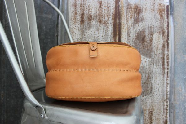 Henry Cuir Natural Tanned Leather Saddle Crossbody Bag #5