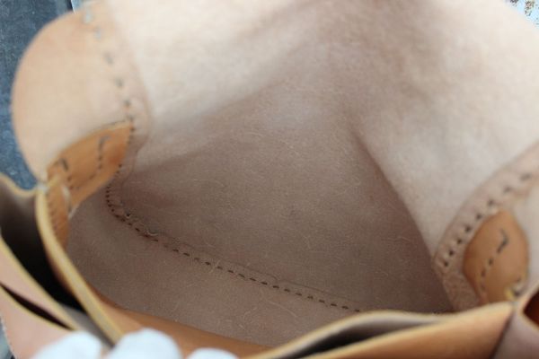 Henry Cuir Natural Tanned Leather Saddle Crossbody Bag #7