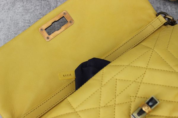 Lanvin Happy Quilted Leather Crossbody Clutch Yellow #11