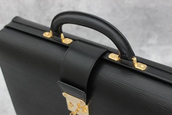 Louis Vuitton Black Epi Leather Serviette Fermoir Briefcase #10