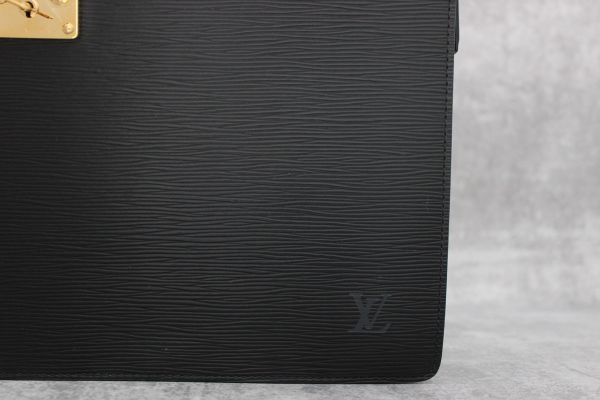 Louis Vuitton Black Epi Leather Serviette Fermoir Briefcase #3