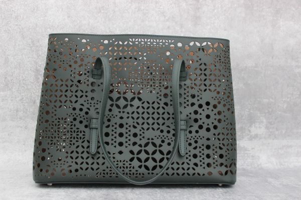 Alaia Green Laser Cut Leather Tote #4