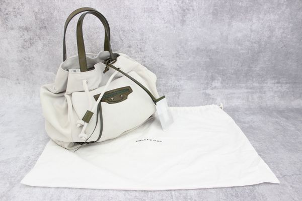 Balenciaga Beige Suede Drawstring Bag #12