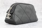 Chanel Biarritz Black Coated Canvas Cosmetics Case