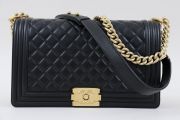 Chanel Black Quilted Calfskin New Medium Boy Bag