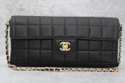 Chanel Black Quilted Leather Chocolate Bar Flap