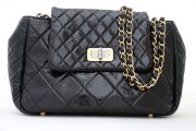 Chanel Black Quilted Leather Mix Reissue Accordion Flap