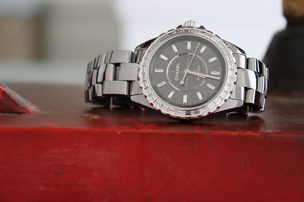 Chanel J12 Chromatic Titanium Watch with 46 Baguette Diamonds