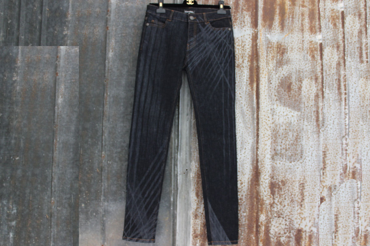 Large jeans Chanel Black size 36 FR in Denim - Jeans - 36446651