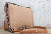 Chanel Tan Leather Large LE BOY Bag "AS IS"
