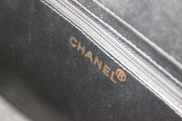 Chanel Black Vintage Smooth Lambskin Logo Tote #11