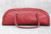 Chanel Red Calfskin Luxe Ligne Bowler
