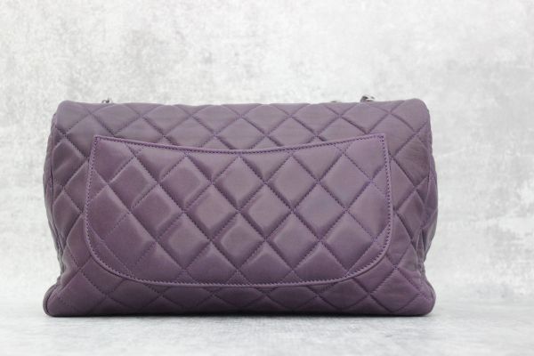 Chanel Purple Quilted Washed Lambskin Jumbo Single Flap #2