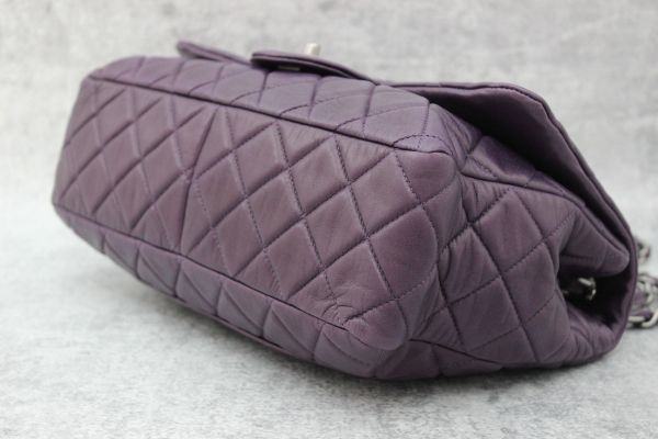 Chanel Purple Quilted Washed Lambskin Jumbo Single Flap #5