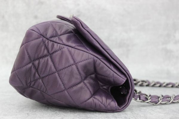 Chanel Purple Quilted Washed Lambskin Jumbo Single Flap #6
