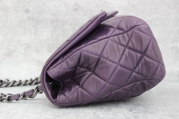 Chanel Purple Quilted Washed Lambskin Jumbo Single Flap #7