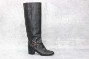 Chanel Python Embossed Jeweled Knee High Boots