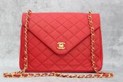 Chanel Red Vintage Quilted Lambskin Single Flap Bag