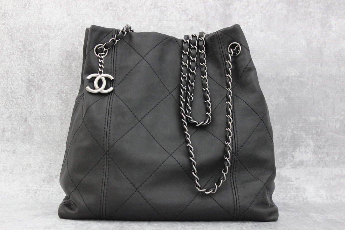 Chanel Black Lambskin Soft Touch Shoulder Bag at Jill's Consignment