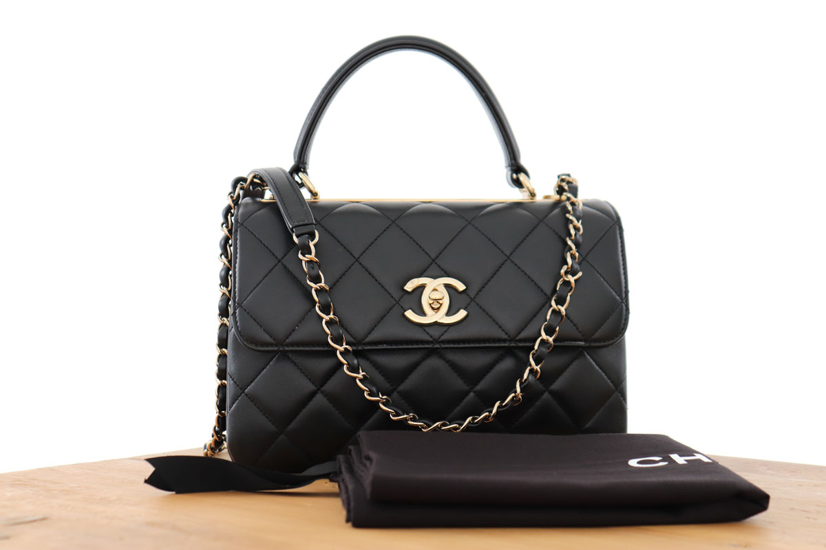 Chanel Black Quilted Lambskin Trendy CC Flap Bag Small at Jill's Consignment