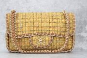 Chanel Yellow Tweed Flap Bag