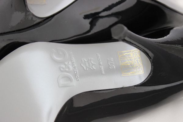 D&G Black Patent Leather Peep Toe Pumps #5