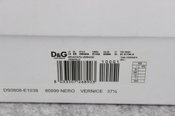 D&G Black Patent Leather Peep Toe Pumps #9