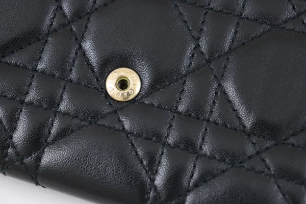 Dior Black Lambskin Cannage Long Wallet #9