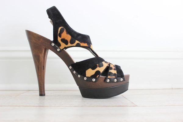 Christian Dior Leopard High Heel Platform Sandals 11