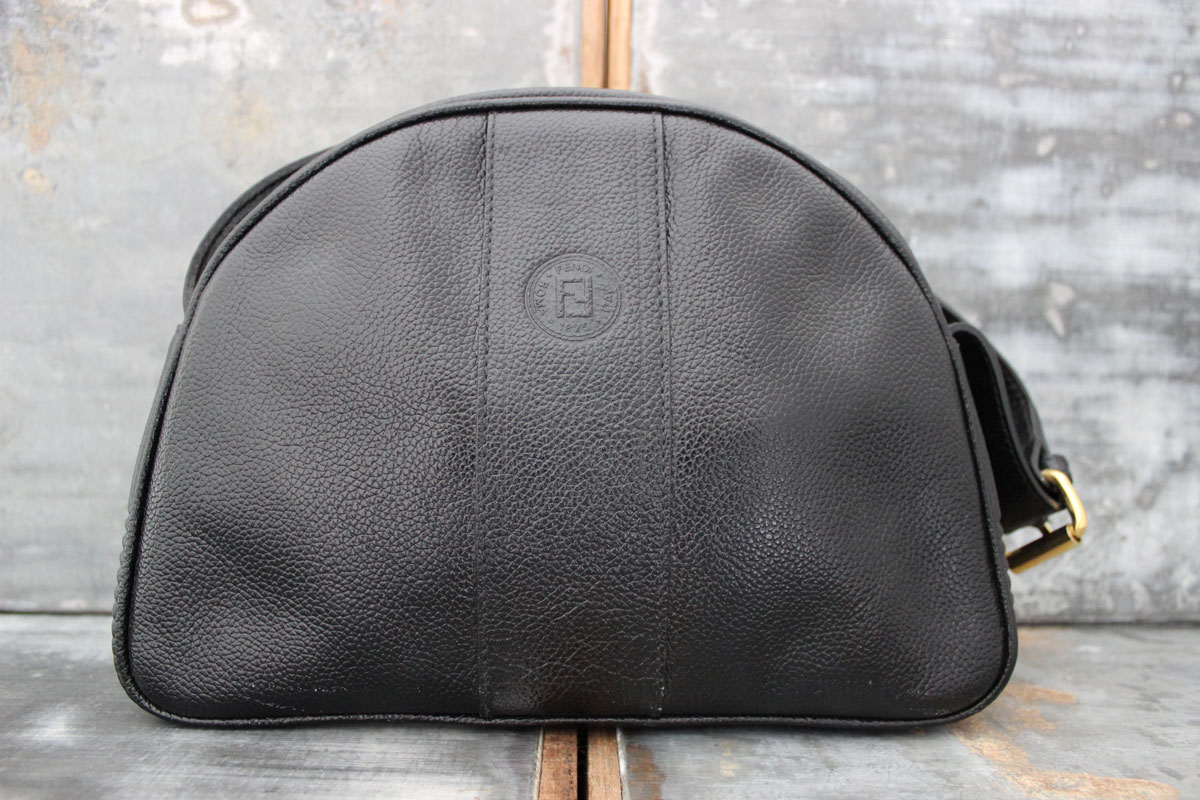 Fendi Vintage Black Leather Shoulder Bag