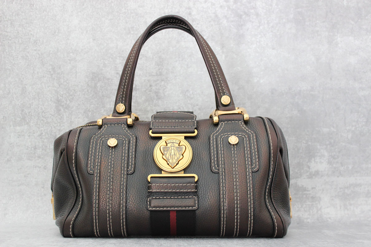 Gucci metallic leather aviatrix boston bag at Jill&#39;s Consignment