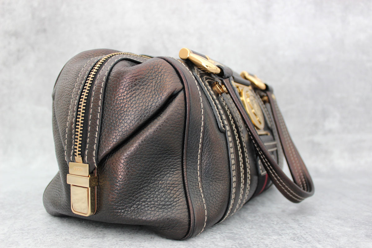 Gucci metallic leather aviatrix boston bag at Jill&#39;s ...