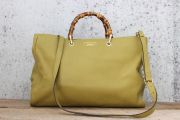 Gucci Bamboo Large Leather Shopper Cardamom Green