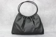 Gucci Black Leather Ruched Shoulder Bag
