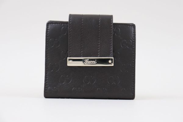Gucci Brown Leather GG Monogram Wallet