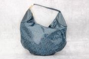Gucci Blue Patent Leather Horsebit Embossed Glam Hobo