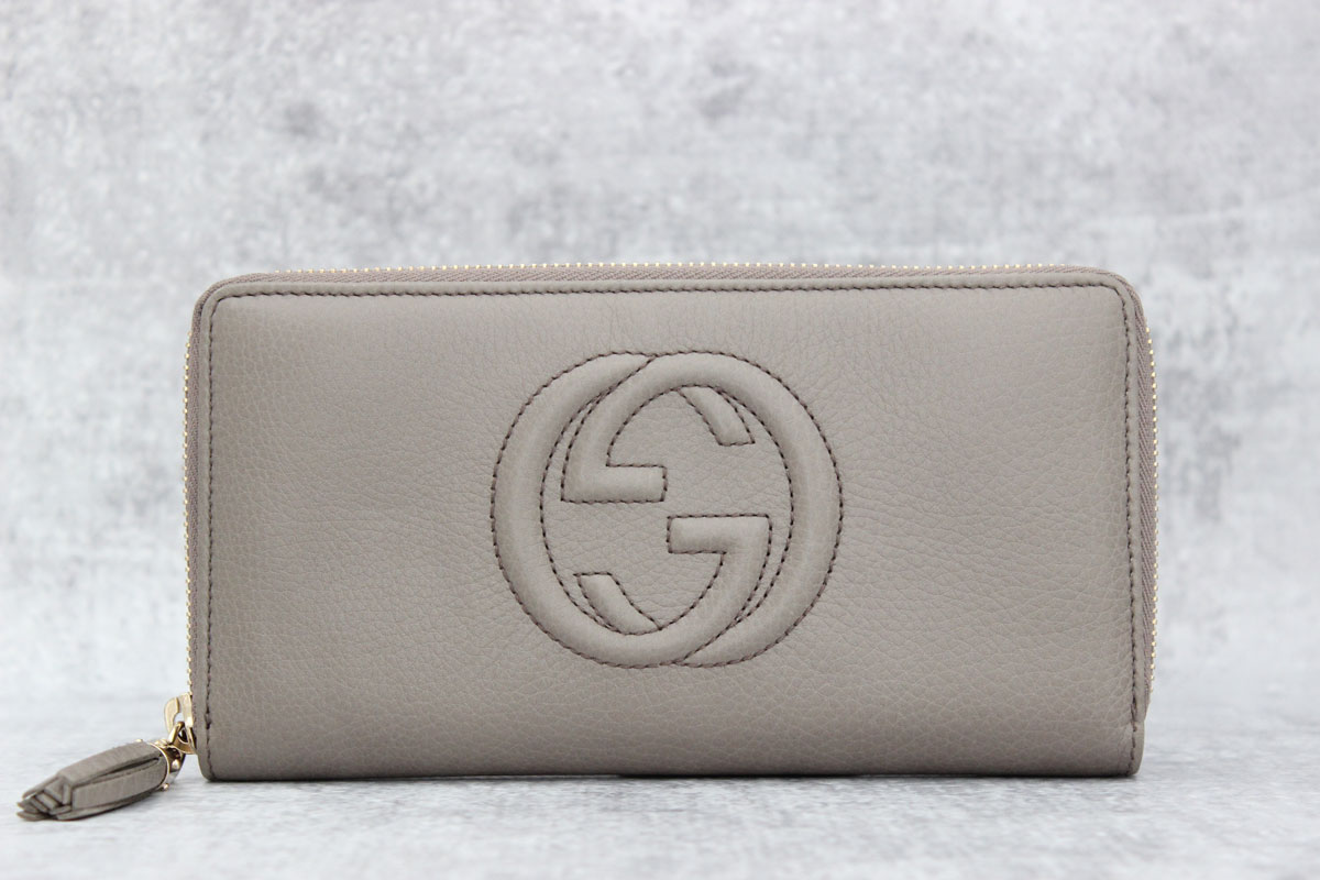 Gucci grey leather soho wallet at Jill 