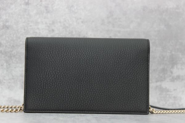 Gucci Interlocking G Wallet On Chain Black Leather at Jill&#39;s Consignment