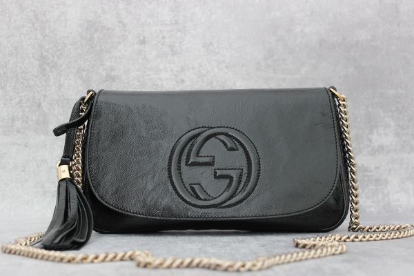 Gucci Patent Leather Soho Shoulder Bag