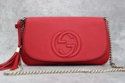 Gucci Red Soho Leather Chain Shoulder Bag