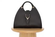 Gucci Black Stirrup Leather Top Handle Bag