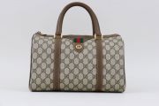 Gucci Beige Ebony Vintage Boston Bag