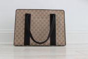 Gucci Vintage Beige Ebony GG Canvas & Leather Large Tote