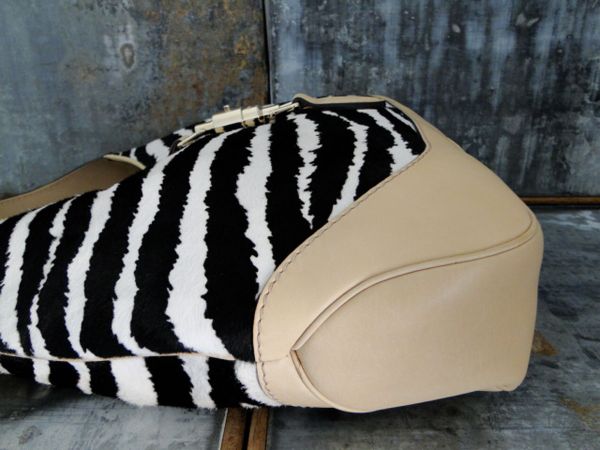 Gucci Zebra Print Pony Hair 'New Jackie' Shoulder Bag #4