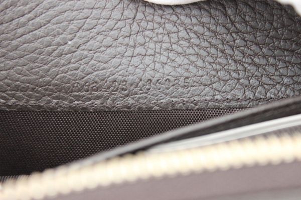 Gucci Dark Brown Pebbled Leather Zip Around Wallet #11